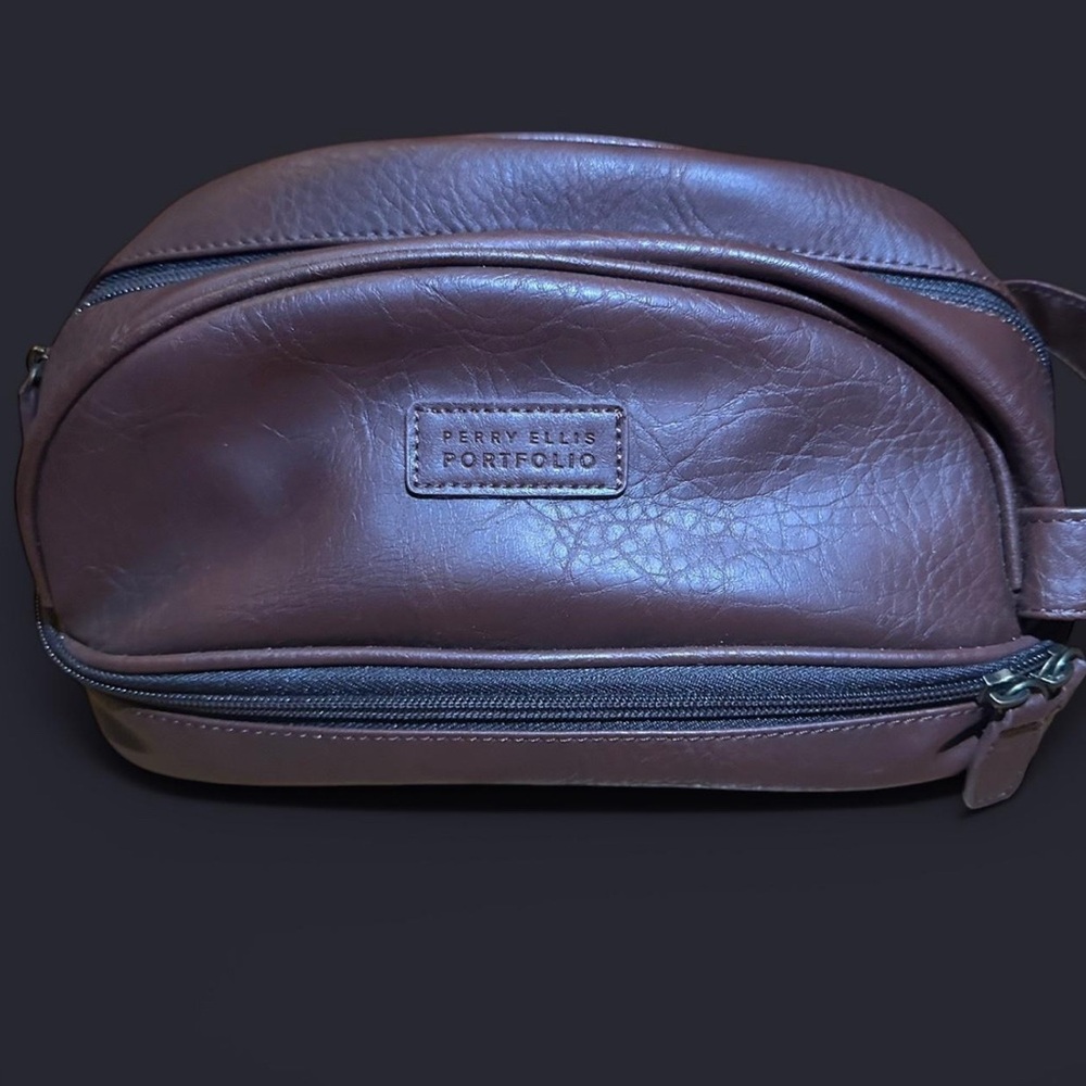 Perry Ellis Brown Leather Men's Bag